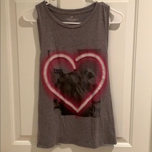 American Eagle Glowing Heart Tank Top